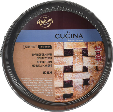 La Cucina Sringvorm 28CM Anti-aanbaklaag met Verwijderbare Rand