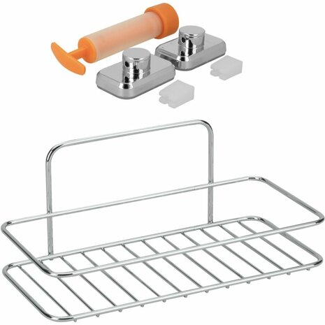 Metaltex Badkamerrek Vacu&uuml;m Fixatie 26x13x11 cm Chromelook