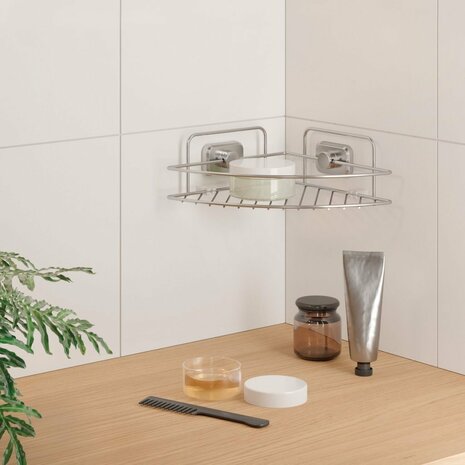 Metaltex Badkamerrek Vacu&uuml;m Fixatie 23x23x11 cm Chroomlook