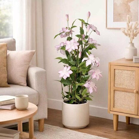 Kunstplant Clematis 98x35 cm Groen/Roze