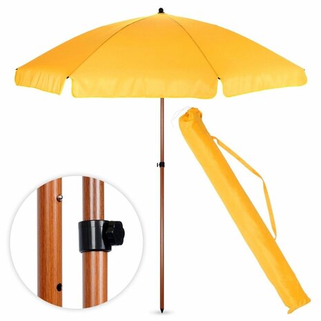 Parasol met Houtlook 220 cm Geel