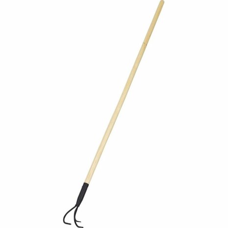 Pro Garden Schoffel 3 Tands 148 cm Hout/Metaal/Zwart