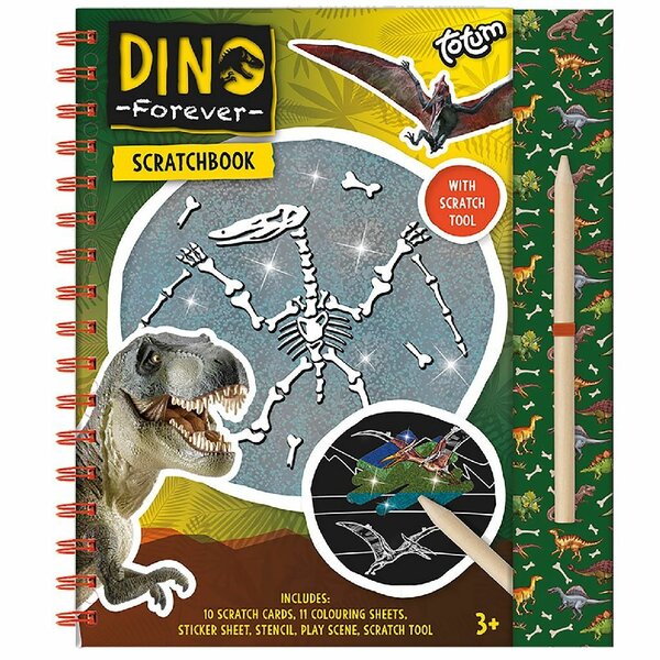 Totum Dinosaurus Kras- en Kleurplaten Boek