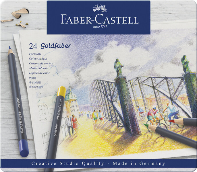 Faber Castell FC-114724 Kleurpotlood Faber-Castell Goldfaber Etui &agrave; 24 Stuks