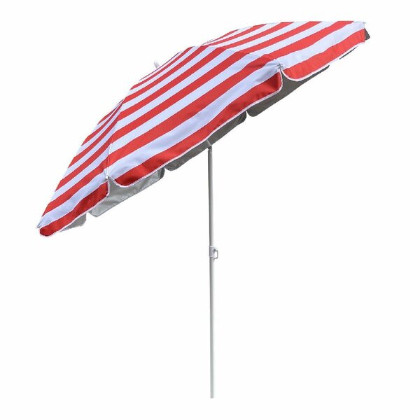 Outdoor Parasol Strepen 180 cm Rood/Wit