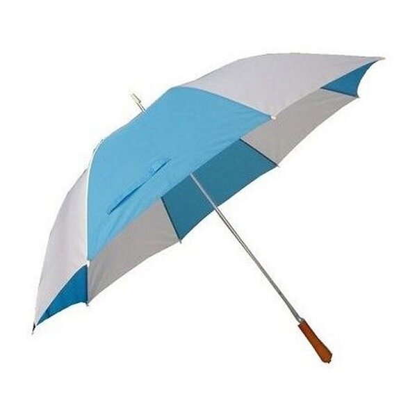 Golf Paraplu met Metalen Stang &amp; Ergonomisch Handvat Blauw/Wit 96 cm