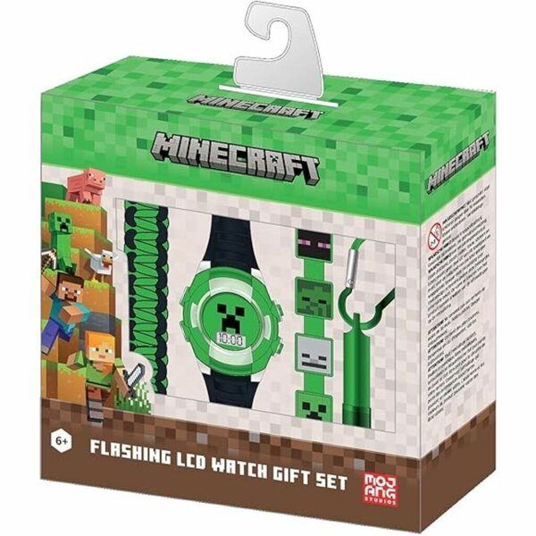 Accutime Minecraft Horloge Cadeau Set Groen/Zwart