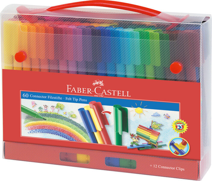 Faber Castell FC-155560 Viltstiften Faber-Castell Connector Koffer 60 Stuks