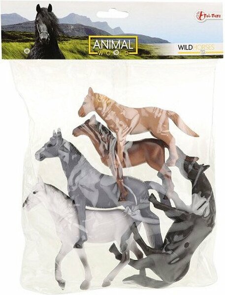 Animal World Paarden Diere Deluxe 5stuks In Zak