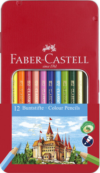 Faber Castell FC-115801 Kleurpotlood Castle Zeskantig Metalen Etui 12 Stuks