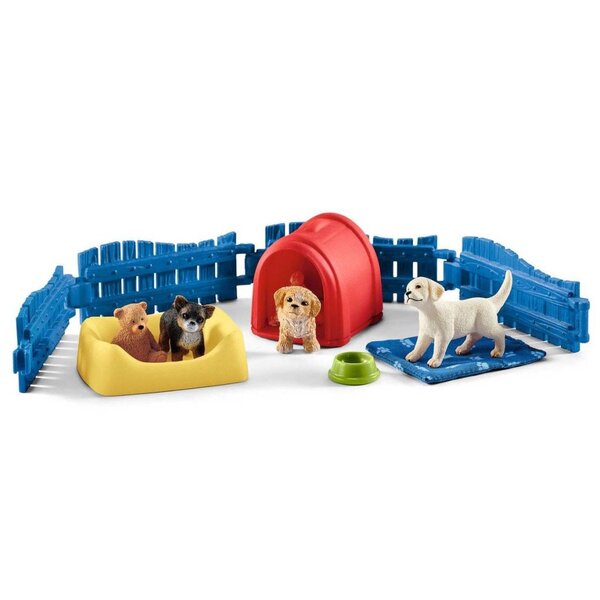 Schleich Puppyverblijf met Puppy&#039;s en Accessoires