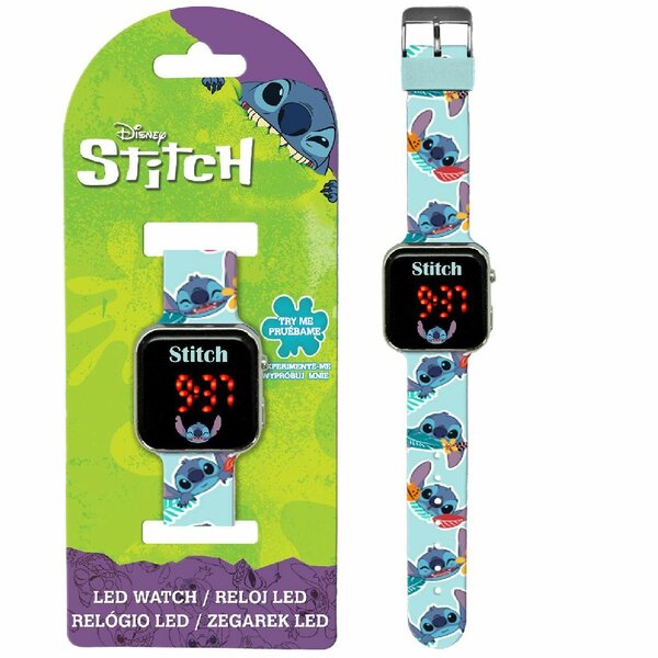 Disney Stitch LED Horloge Blauw