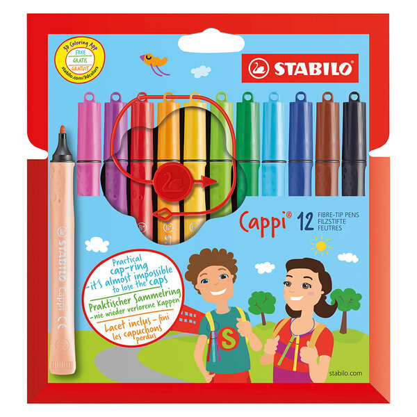 Stabilo Viltstiften Cappi Etui 12 Stuks