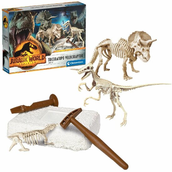 Clementoni Jurassic World Triceratop and Velociraptor Dig Kit
