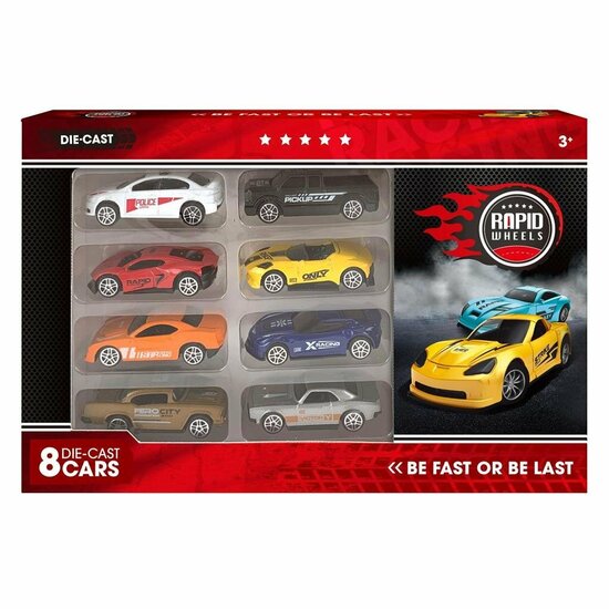 Rapid Wheels Die-Cast Auto&#039;s 8 Stuks