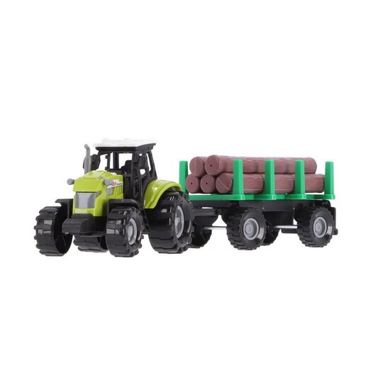 Tractor + Aanhanger met Boomstammen + Licht en Geluid