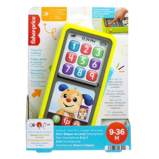 Fisher Price 2in1 Slepen en Leren Smartphone + Licht en Geluid