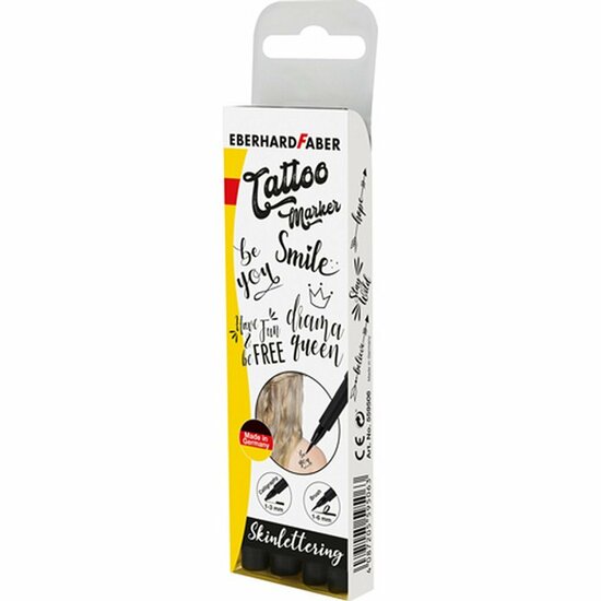 Eberhard Faber EF-559506 Tattoo Marker Skinlettering 4 Stuks Zwart