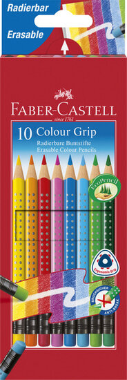 Faber Castell FC-116613 Kleurpotlood Faber-Castell GRIP 2001 Uitgumbaar Etui &agrave; 10 Stuks