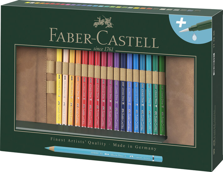 Faber Castell FC-117530 Roletui Faber-Castell Albrecht D&uuml;rer 30 Potloden Met Penseel