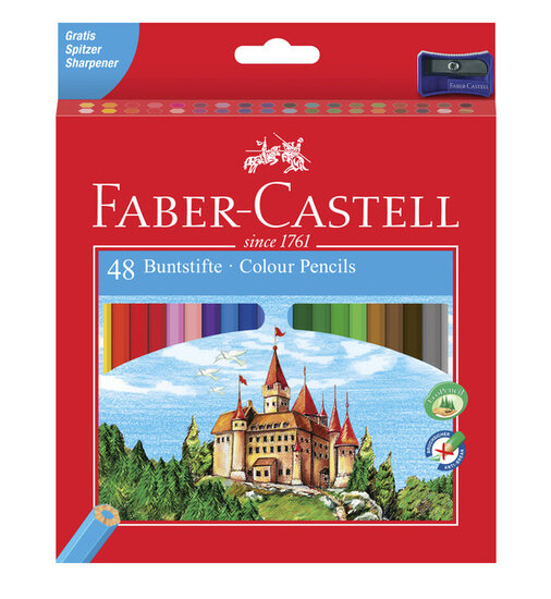 Faber Castell FC-120148 Kleurpotlood Faber-Castell Castle Zeskantig Karton Etui Met 48 Stuks