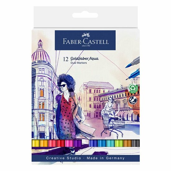 Faber Castell FC-164612 Goldfaber Duo Aquarelmarkers 12 Stuks