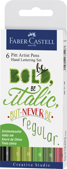 Faber Castell FC-267117 Tekenstift Faber-Castell Pitt Artist Pen Handlettering 6-delig Etui