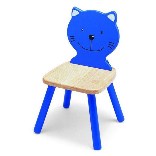 Pintoy P99231 Houten Stoel Blauwe Kat