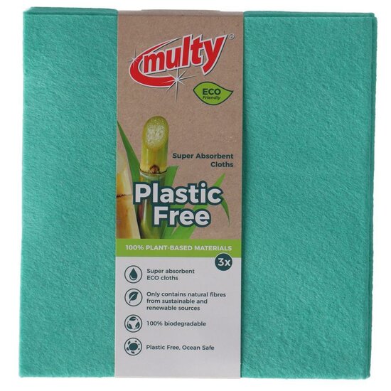 Multy ECO Viscose Vaatdoeken 38x40 cm 3 Stuks Groen