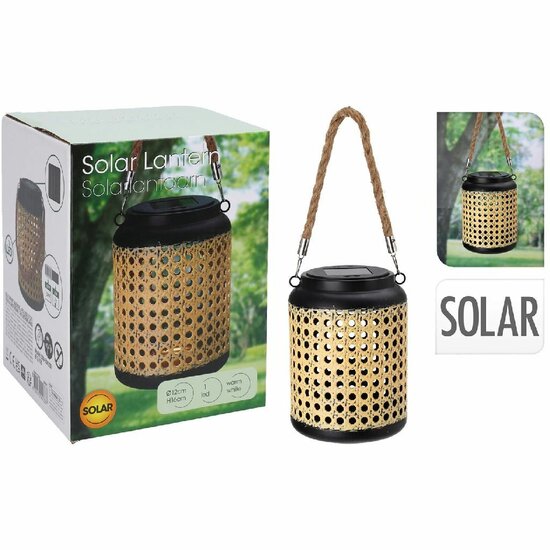 Rotan LED-Solarlamp 12x16 cm