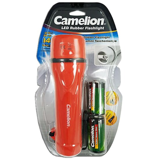 Camelion LED Zaklamp + 2xD Batterijen Assorti