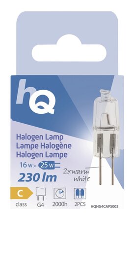 Hq Hqhg4 caps003 Halogeenlamp Capsule G4 16 W 230 Lm 2 800 K