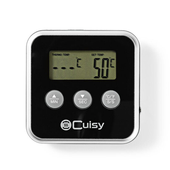 Nedis KATH105BK Vleesthermometer 0 - 250 &deg;c Digitaal Display Timer
