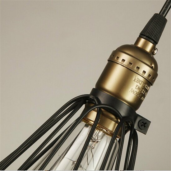 Homestyle Pro MK006-B Industri&euml;le Hanglamp 19x23 cm Zwart/Metaal