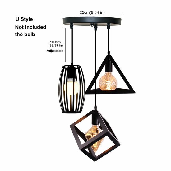 Homestyle Pro MK016-B Industri&euml;le Hanglampen Zwart/Metaal