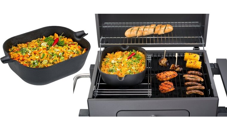 Tepro 8583 Gietijzeren Inzet Wok voor 8570 Hoofdgrillrooster