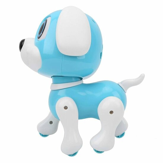 Robot Puppy Rick 20 cm + Licht en Geluid Blauw/Wit