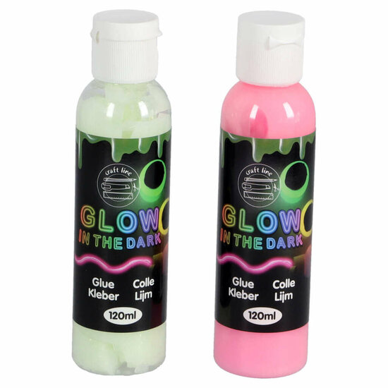 Glow In The Dark Lijm Gekleurd 120 ml