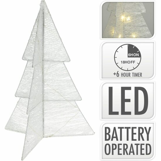 Kerstboom Vouwbaar met LED Timer 50cm Wit