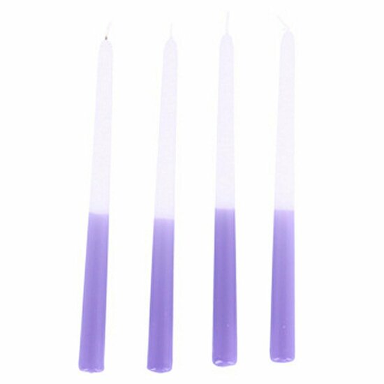 Dip Dye Kaars Wax Lila 30,5x2,2 cm 4 Stuks