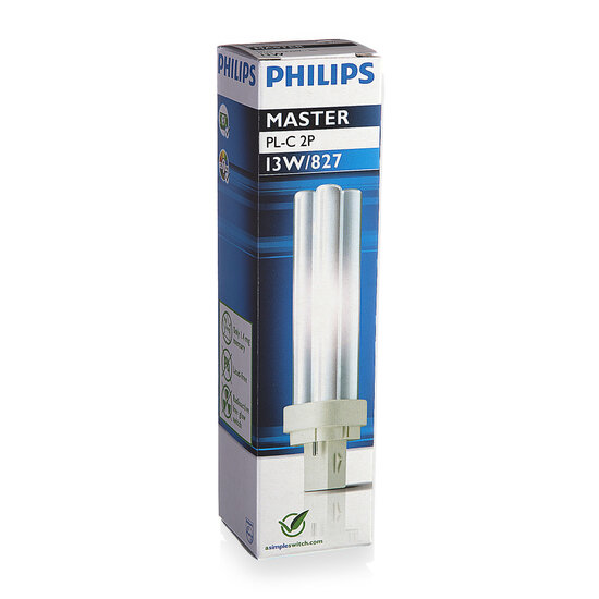 Philips 62081170 Spaarlamp PL-C Kleur 13W/827/2P 1CT G24D-1 2700K