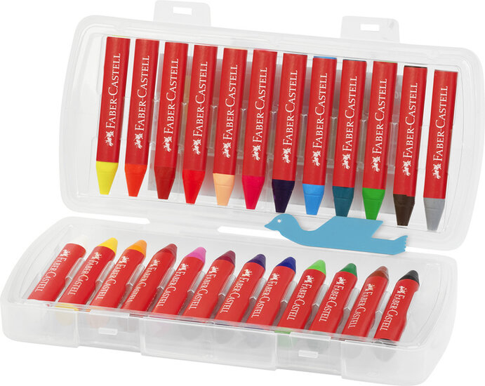 Faber Castell FC-120034 Waskrijt Jumbo In Opbergbox 24 Stuks