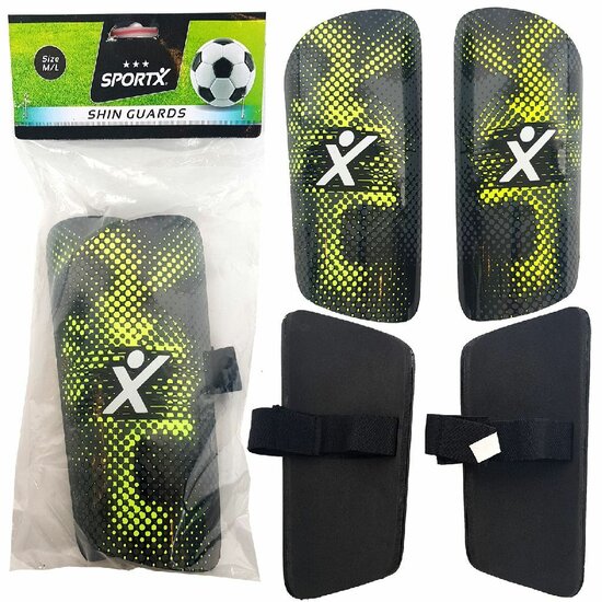 SportX Scheenbeschermers M/L Groen/Zwart