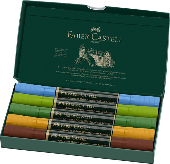 Faber Castell FC-160309 WK25Aquarel Marker FC AlbrechtD&uuml;rer 5 Stuks Plein Air