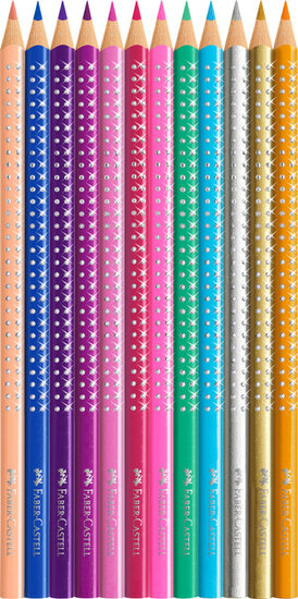 Faber Castell FC-201737 Kleurpotloden Sparkle In Roze Blik 12 Stuks