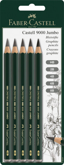 Faber Castell FC-119397 Potloodset Faber-Castell 9000 Jumbo 5 Hardheden