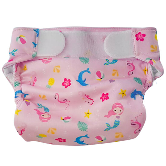 Freds Swim Academy Wasbare Zwemluier Zeemeermin Maat 1 4-9 kg Roze