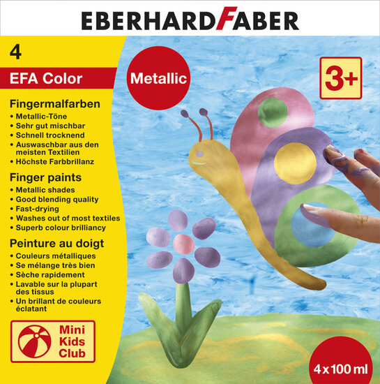 Eberhard Faber EF-578802 Vingerverfset EFA Metallic Set 4 X 100ml