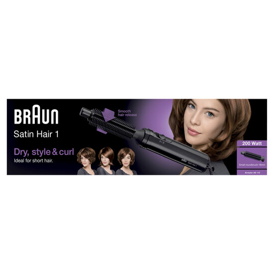 Braun AS110 Satin Hair 1 Krulborstel Zwart
