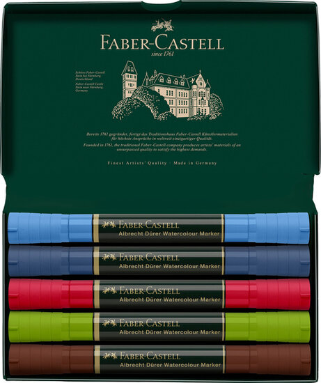 Faber Castell FC-160308 Aquarel Marker Albrecht D&uuml;rer 5 Stuks Urban Sketching